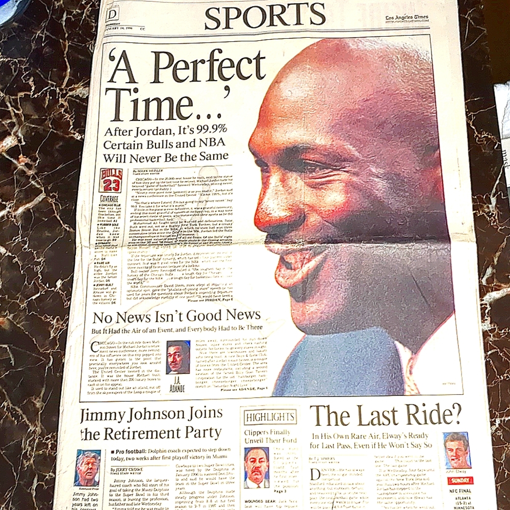 Michael Jordan & The End Of A Dynasty L.A. Times Jan 14, 1999